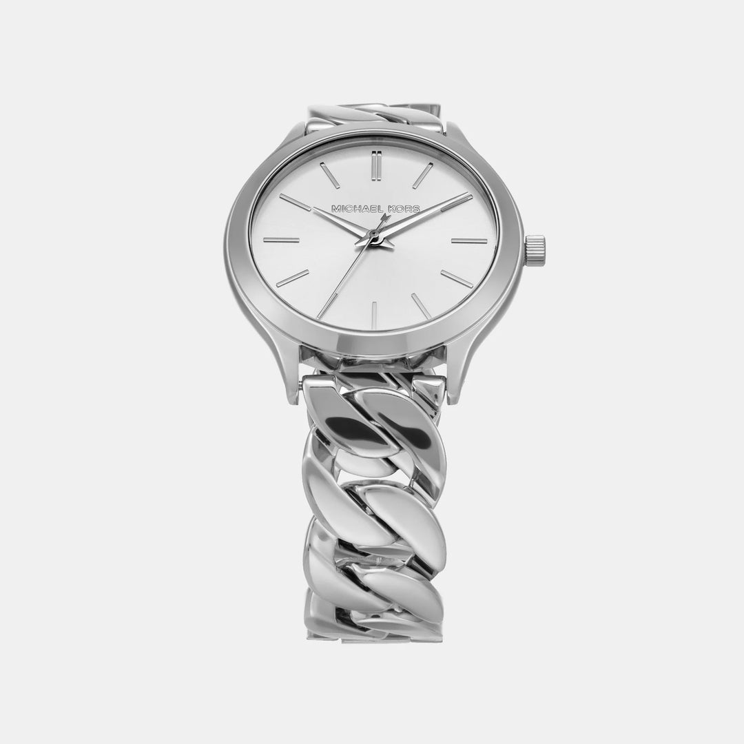 Michael Kors Slim Runway MK7474 Rose Gold-Tone Logo Dial Women&