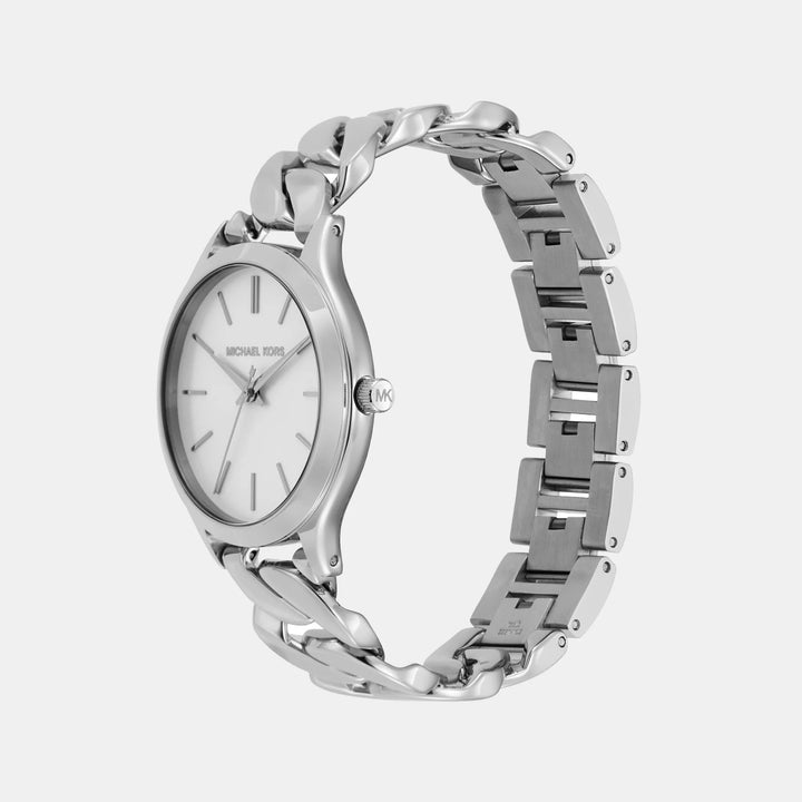 Michael Kors Slim Runway MK7474 Rose Gold-Tone Logo Dial Women&