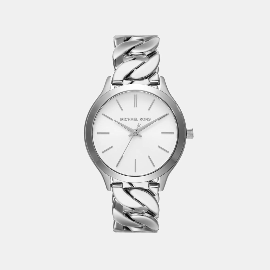 Michael Kors Slim Runway MK7474 Rose Gold-Tone Logo Dial Women&