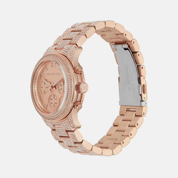 Michael Kors Runway MK7481 Silver-Tone Pavé Center Dial Women&