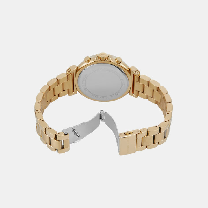 Michael Kors Maren MK7493 Gold-Tone Logo Pavé Women&