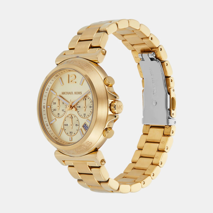 Michael Kors Maren MK7493 Gold-Tone Logo Pavé Women&