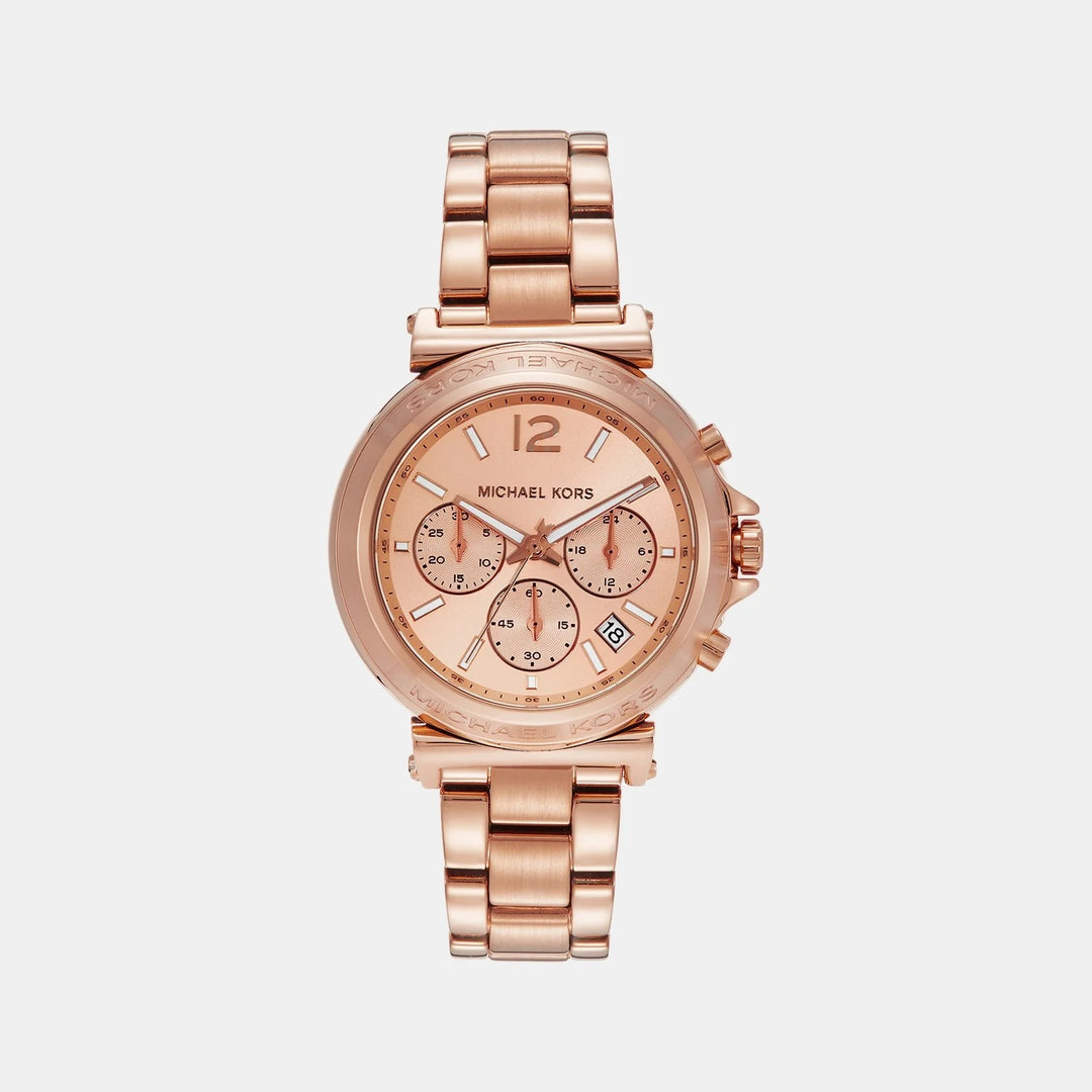 Michael Kors Maren MK7494 Rose Gold-Tone Logo Pavé Women&