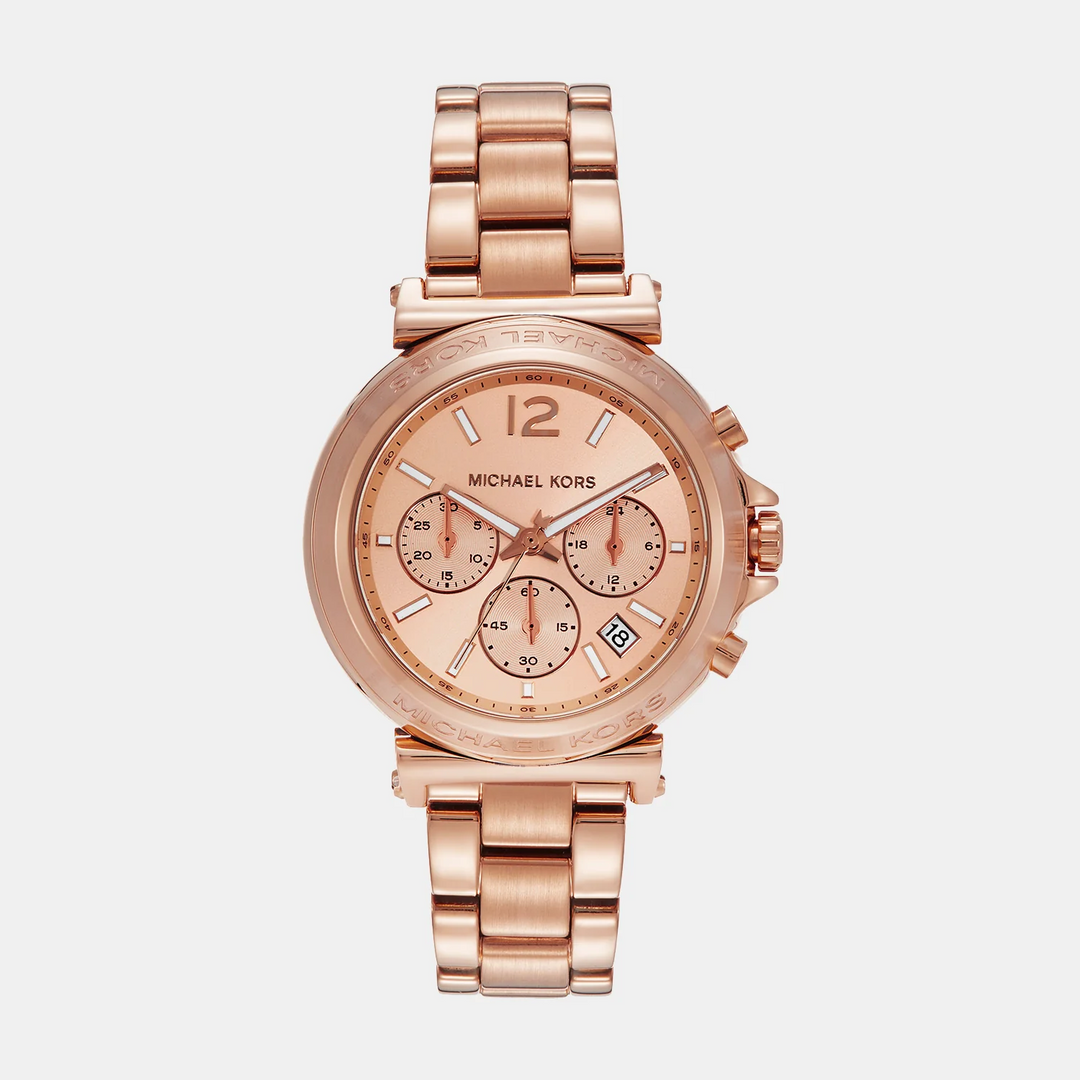 Michael Kors Maren MK7494 Rose Gold-Tone Logo Pavé Women&