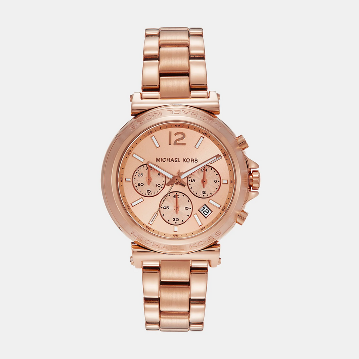 Michael Kors Maren MK7494 Rose Gold-Tone Logo Pavé Women&
