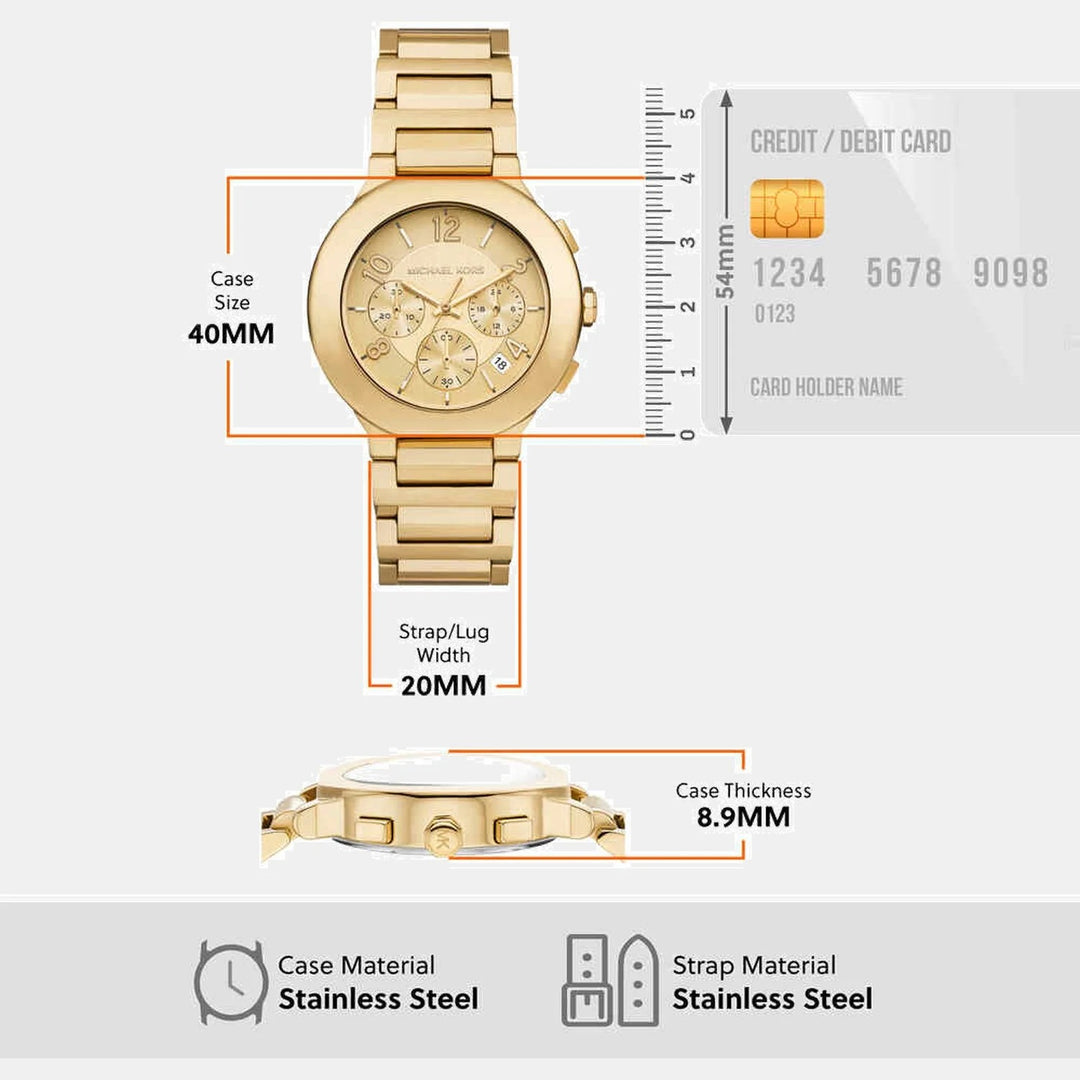 Michael Kors Sage MK7520 Silver-Tone Pavé Stainless Steel Women&