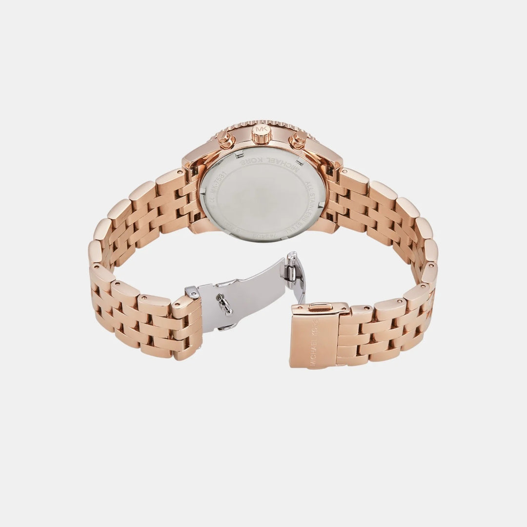 Michael Kors Runway MK7531 Gold-Tone Baguette Bezel Women&