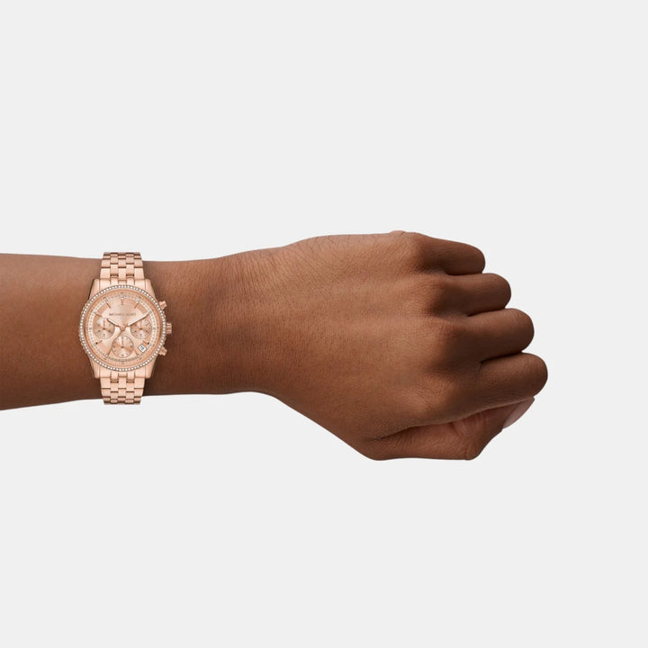 Michael Kors Runway MK7531 Gold-Tone Baguette Bezel Women&