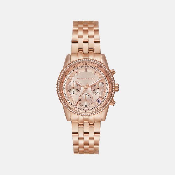 Michael Kors Runway MK7531 Gold-Tone Baguette Bezel Women&