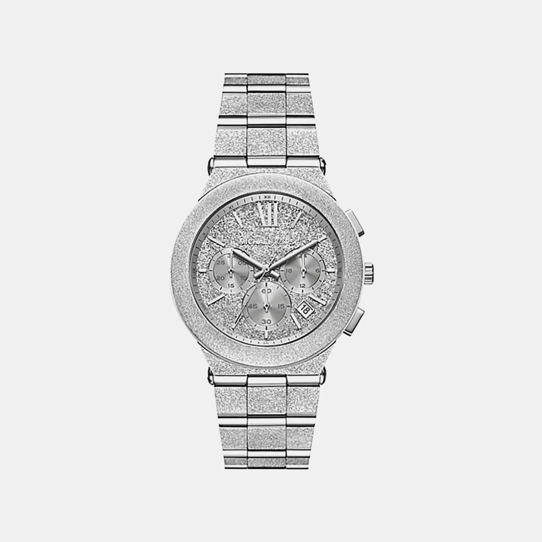 Michael Kors Lennox MK7558 Oversized Silver-Tone Men&
