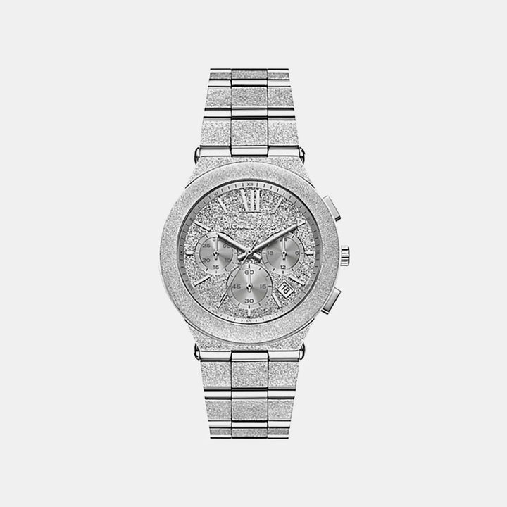 Michael Kors Lennox MK7558 Oversized Silver-Tone Men&