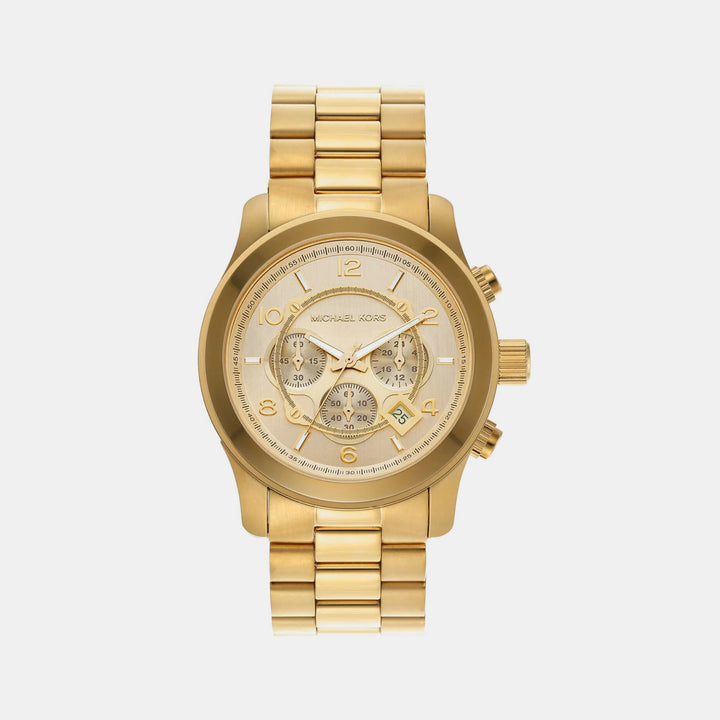 Michael Kors MK9074 Runway Dial Black Leather Men&