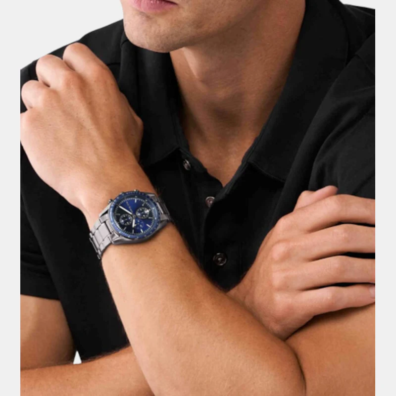 Michael Kors MK9111 Warren Dial Blue Silicone Men&