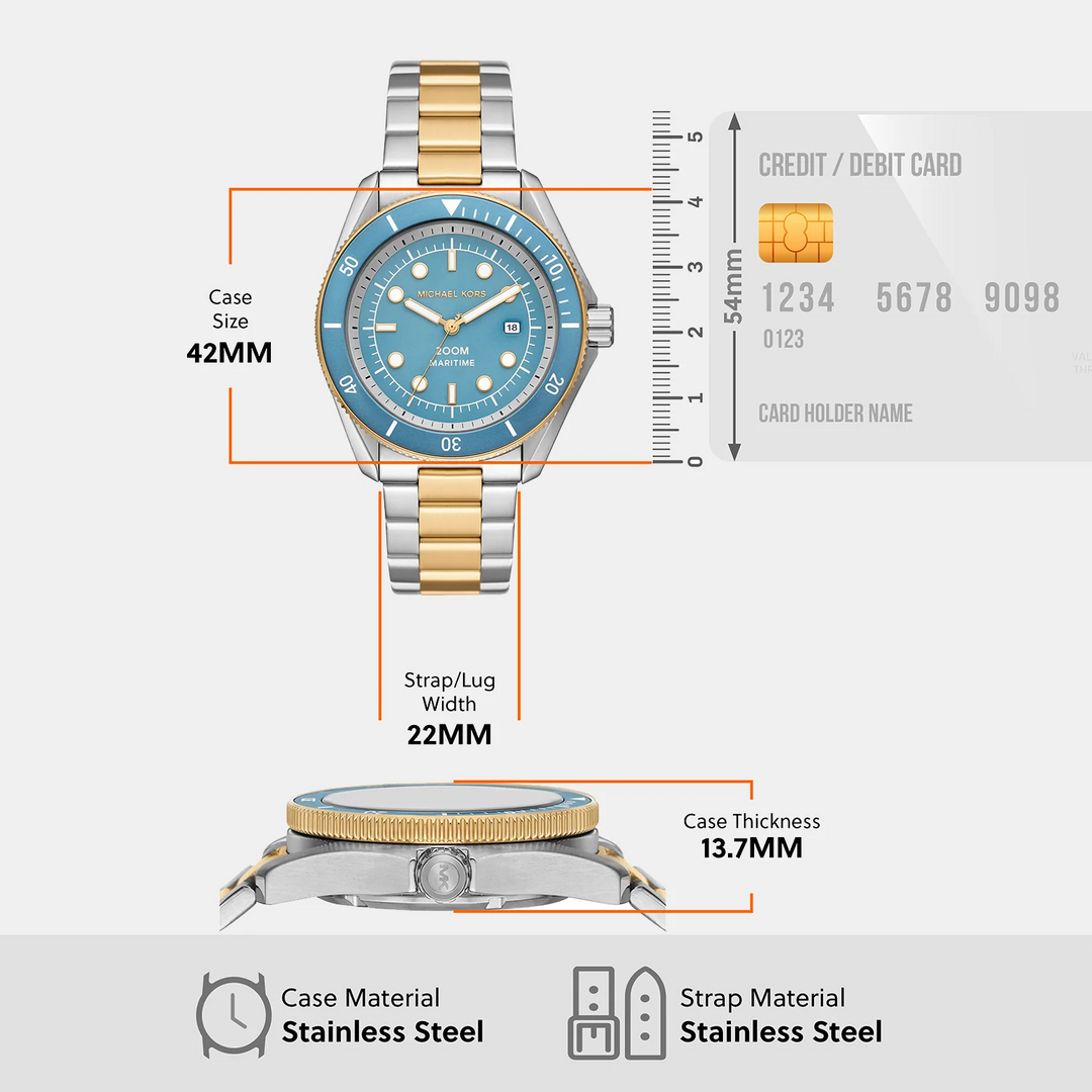 Michael Kors Lexington MK9169 Silver-Tone Stainless Steel Men&