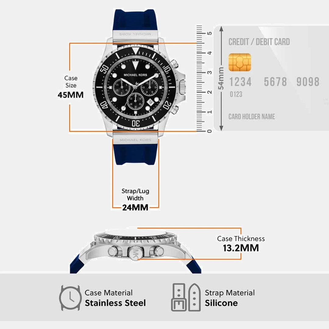 Michael Kors Everest Men Quartz Black Dial Chronograph Silicone MKO1160