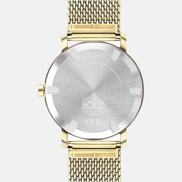 Movado Bold Evolution 3600791 Men’s Gold Dial Gold Mesh Bracelet Quartz Watch - 3600791