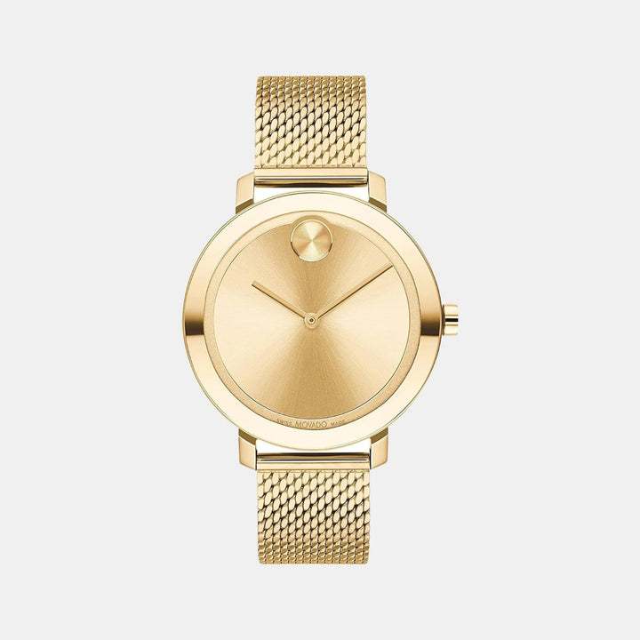 Movado Bold Evolution 2.0 3600814 Women’s Gold Dial Gold Ion-Plated Stainless Steel Bracelet Quartz Watch - 3600814