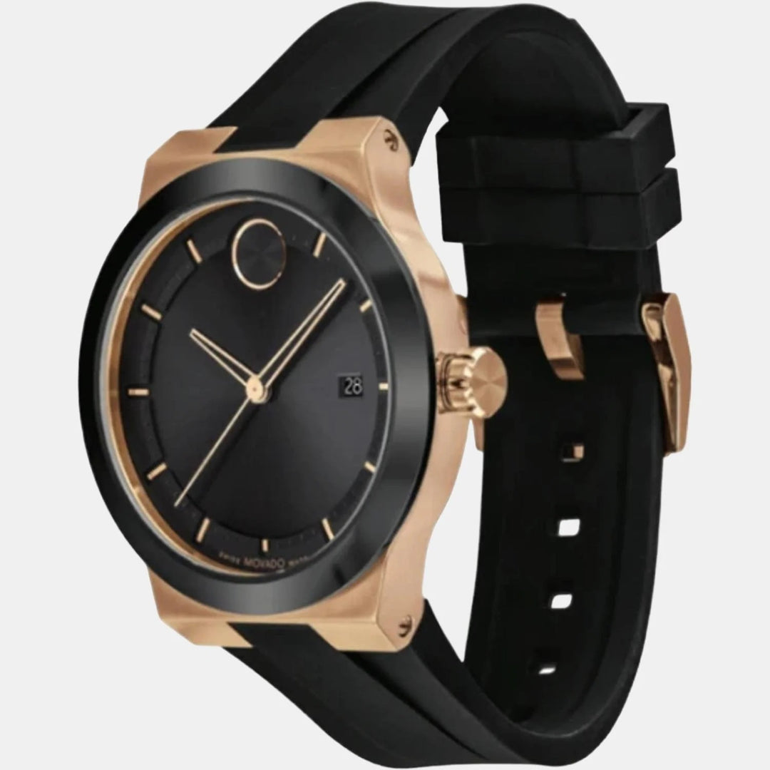 Movado Bold Fusion 3600851 Men’s Black Dial Black Silicone Strap Quartz Watch - 3600851
