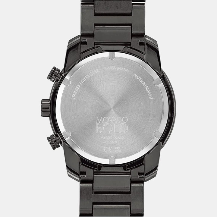 Movado Bold Verso 3600867 Men’s Grey Dial Gunmetal Stainless Steel Bracelet Quartz Chronograph Tachymeter Watch - 3600867