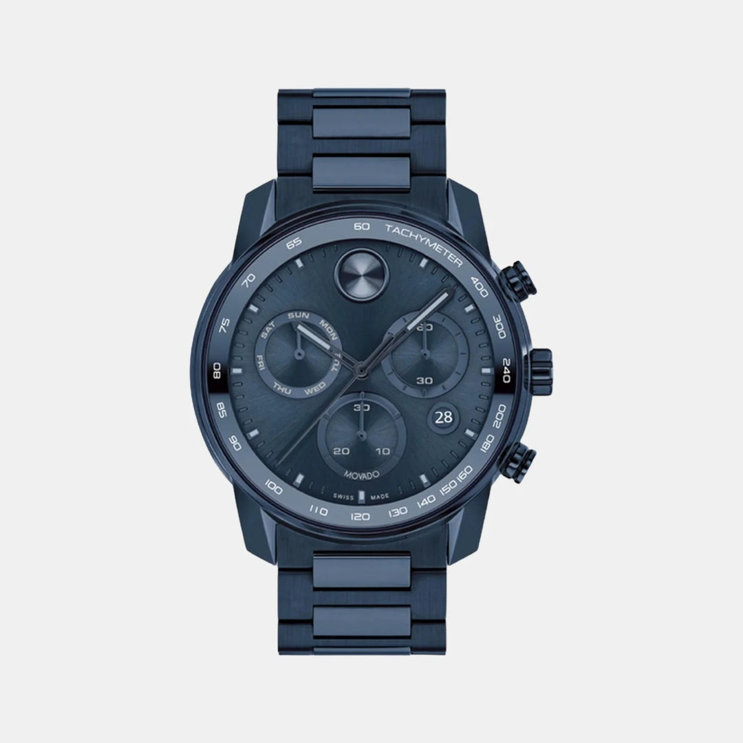 Movado Bold Verso 3600868 Men’s Blue Dial Blue Stainless Steel Bracelet Quartz Chronograph Watch - 3600868