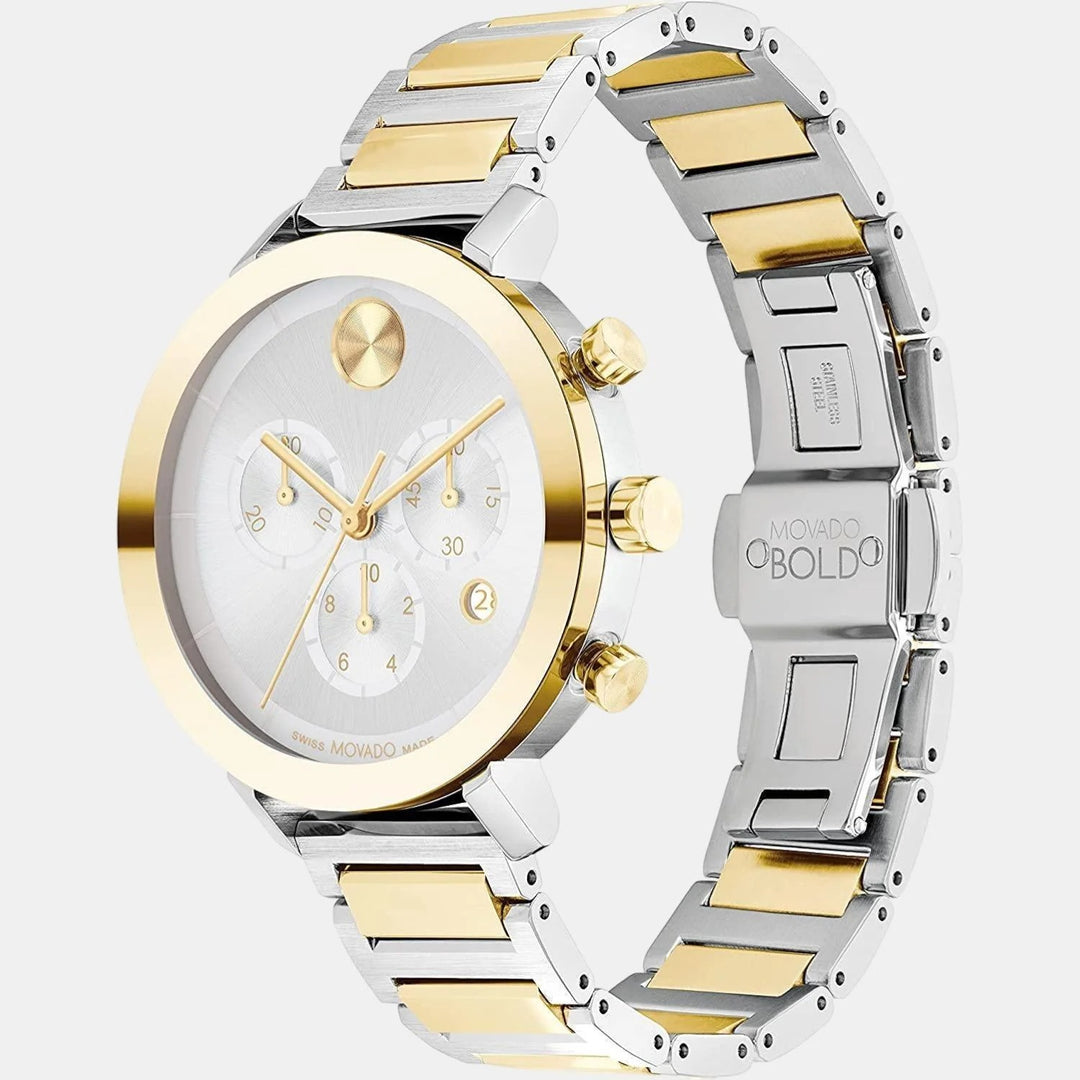 Movado Bold Evolution 3600885 Women’s Silver Dial Two-Tone Stainless Steel Bracelet Quartz Chronograph Watch - 3600885
