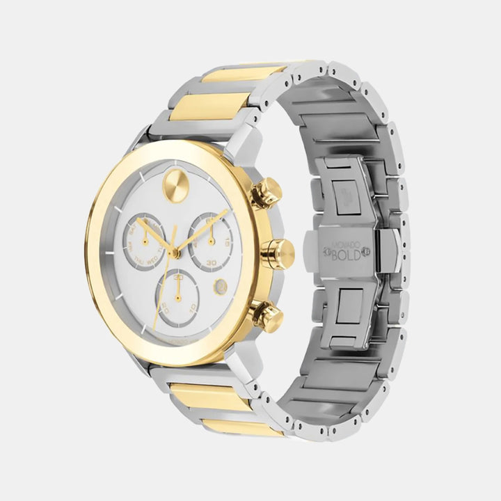 Movado Bold Evolution 3600888 Men’s Silver Dial Stainless Steel Bracelet Quartz Chronograph Watch - 3600888