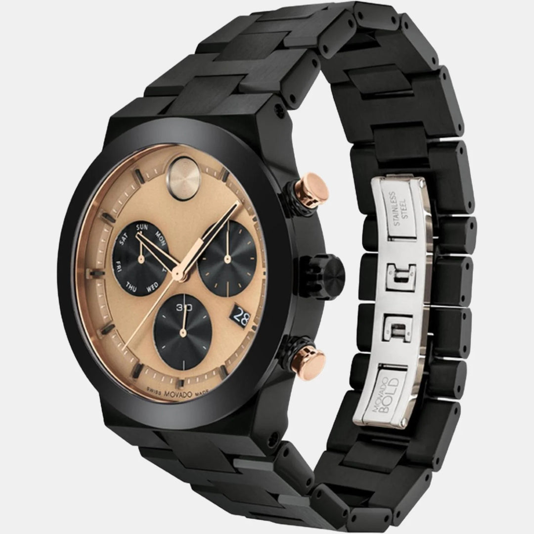 Movado Bold Fusion 3600897 Men’s Bronze Dial Stainless Steel Bracelet Quartz Chronograph Watch - 3600897