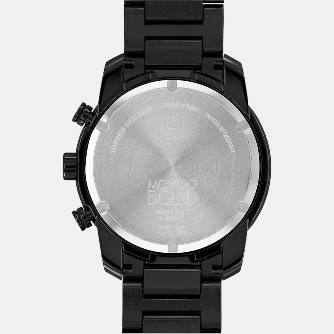 Movado Bold Verso 3600906 Men’s Black Dial Stainless Steel Bracelet Quartz Chronograph Watch - 3600906