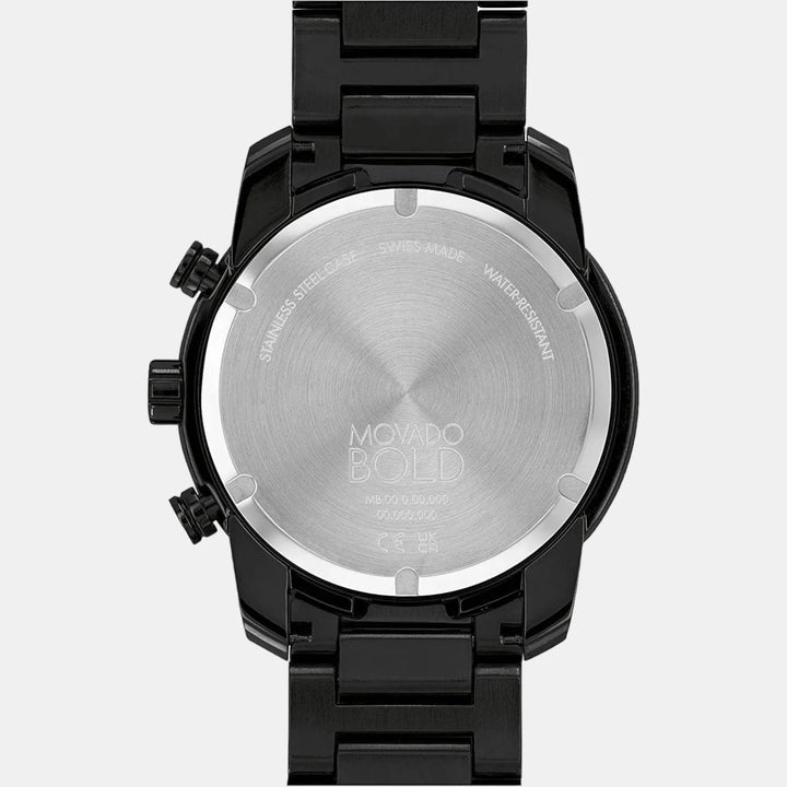 Movado Bold Verso 3600906 Men’s Black Dial Stainless Steel Bracelet Quartz Chronograph Watch - 3600906