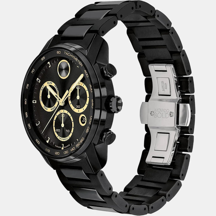 Movado Bold Verso 3600906 Men’s Black Dial Stainless Steel Bracelet Quartz Chronograph Watch - 3600906