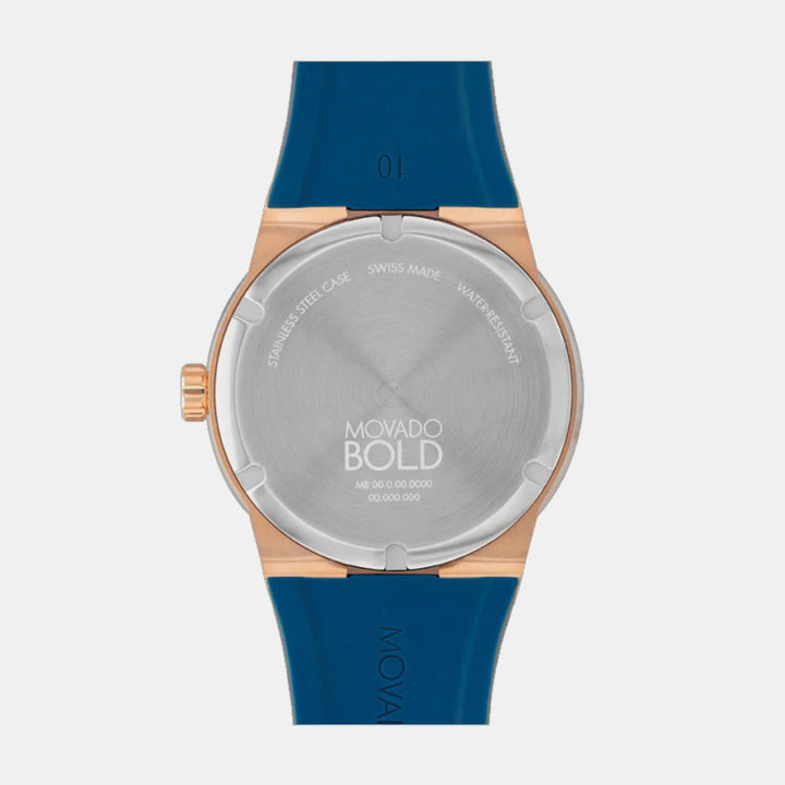Movado Bold Fusion 3601140 Men’s Blue Dial Navy Silicone Strap Quartz Watch - 3601140