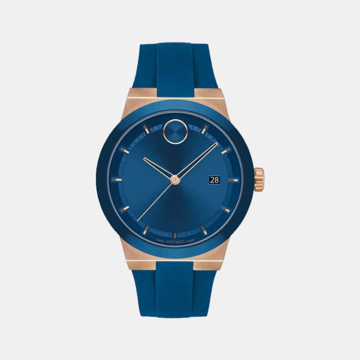 Movado Bold Fusion 3601140 Men’s Blue Dial Navy Silicone Strap Quartz Watch - 3601140
