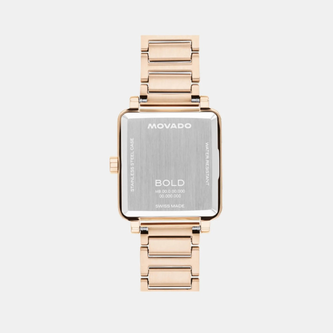 Movado Bold Evolution 2.0 3601163 Women’s Rose Gold Square Dial Rose Gold Stainless Steel Bracelet Quartz Watch - 3601163