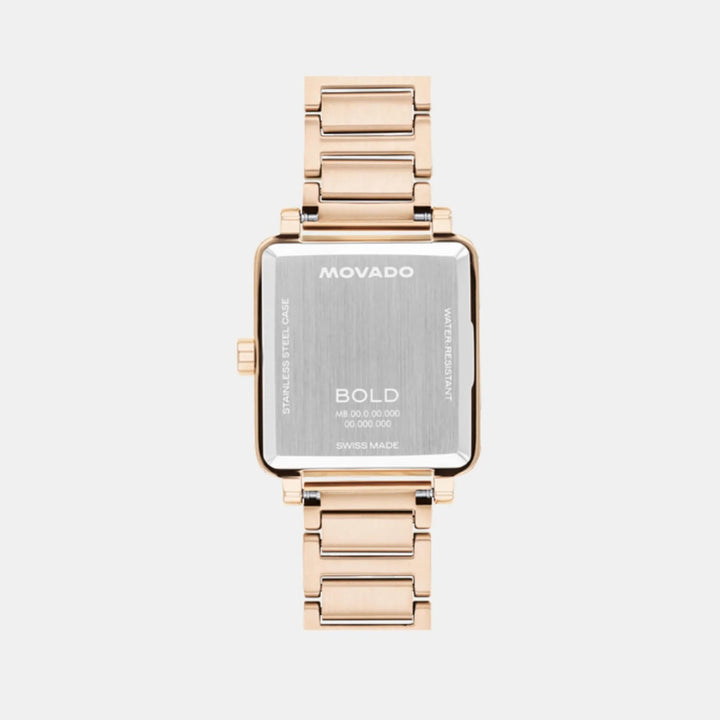 Movado Bold Evolution 2.0 3601163 Women’s Rose Gold Square Dial Rose Gold Stainless Steel Bracelet Quartz Watch - 3601163