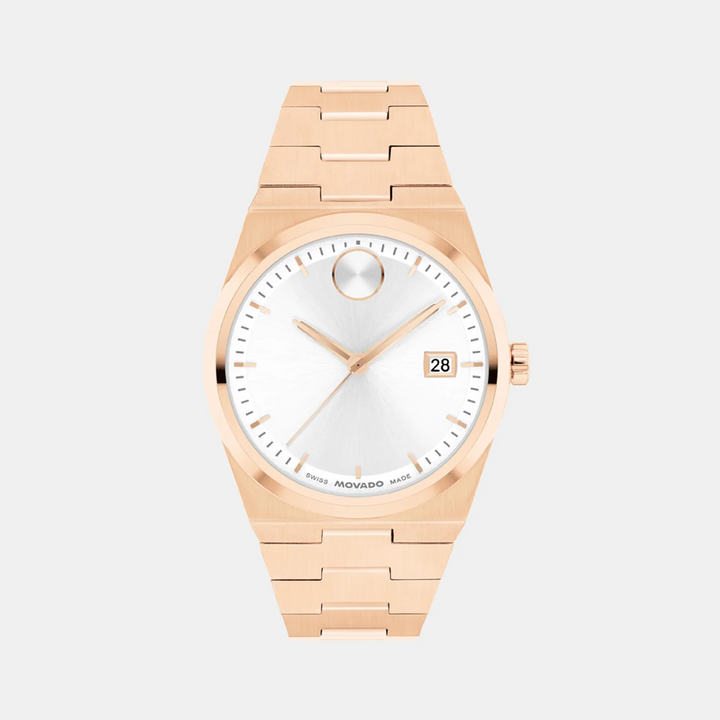Movado Bold Quest 3601188 Women’s White Dial Rose Gold Stainless Steel Bracelet Quartz Watch - 3601188