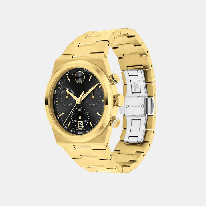 Movado Bold Quest 3601198 Men’s Black Dial Stainless Steel Bracelet Quartz Chronograph Watch - 3601198