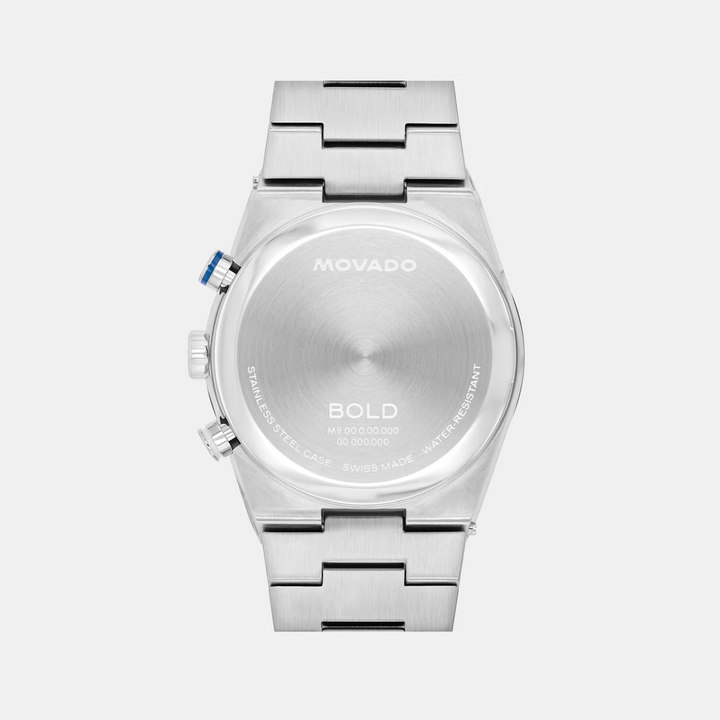 Movado Bold 3601199 Men’s Blue Dial Stainless Steel Bracelet Quartz Chronograph Watch - 3601199