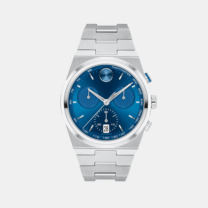 Movado Bold 3601199 Men’s Blue Dial Stainless Steel Bracelet Quartz Chronograph Watch - 3601199