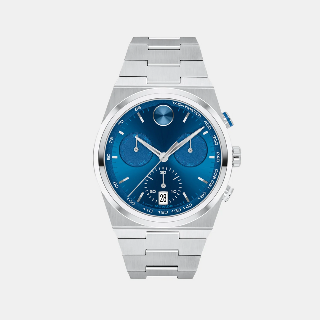 Movado Bold 3601199 Men’s Blue Dial Stainless Steel Bracelet Quartz Chronograph Watch - 3601199