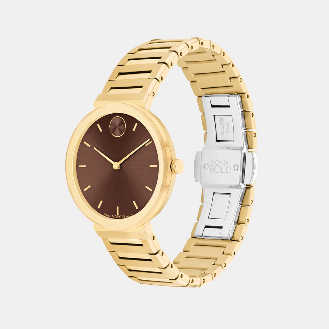 Movado Bold 3601220 Women’s Caffeine Dial Stainless Steel Bracelet Quartz Watch - 3601220