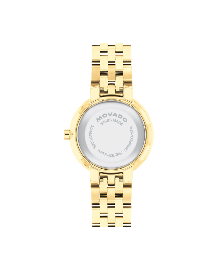 Movado Museum 608009 Classic Women 29.5 mm Yellow Gold Sunray Dial Yellow Tone Stainless Steel Bracelet Quartz Watch