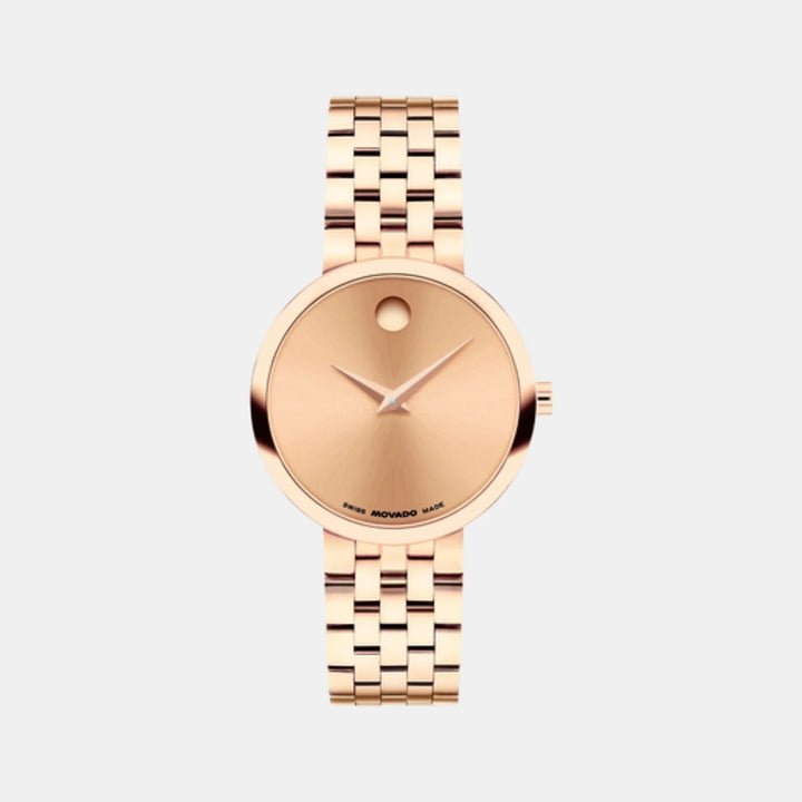 Movado Museum 608014 Classic Women 29.5 mm Rose Gold Tone Dial Rose Gold PVD Stainless Steel Link Bracelet Quartz Watch