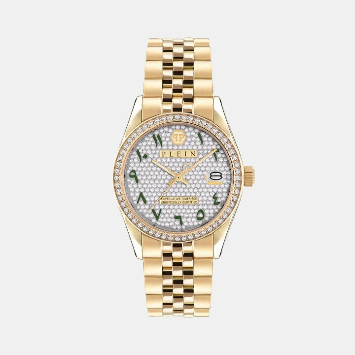 Philipp Plein Street Couture Women 38mm Quartz Silver Dial Two-Tone Stainless Steel Watch PW2BA0223