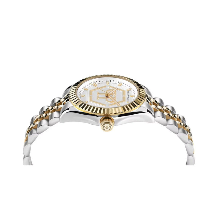 Philipp Plein Street Couture Women 38mm Quartz Silver Dial Two-Tone Gold Silver Stainless Steel Watch PW2BA0323