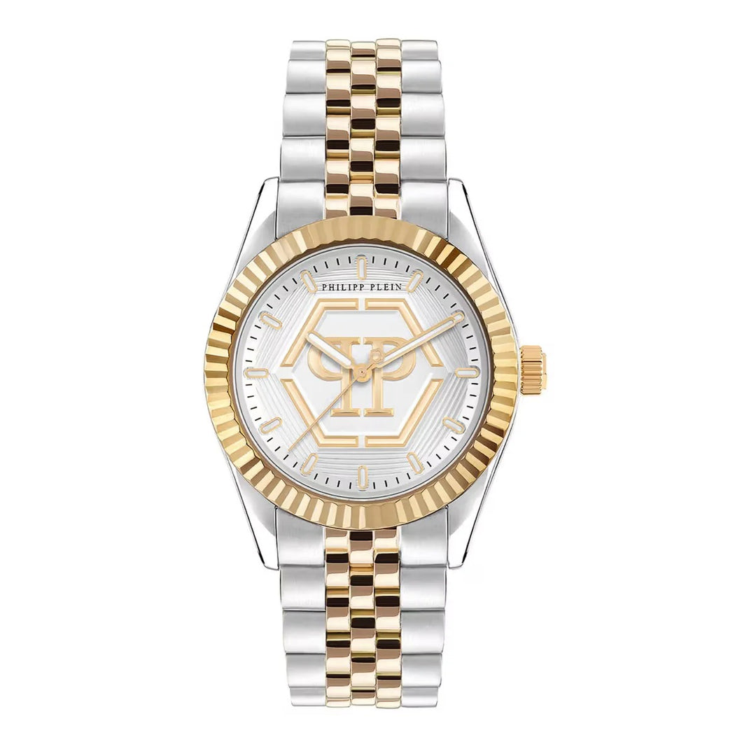 Philipp Plein Street Couture Women 38mm Quartz Silver Dial Two-Tone Gold Silver Stainless Steel Watch PW2BA0323