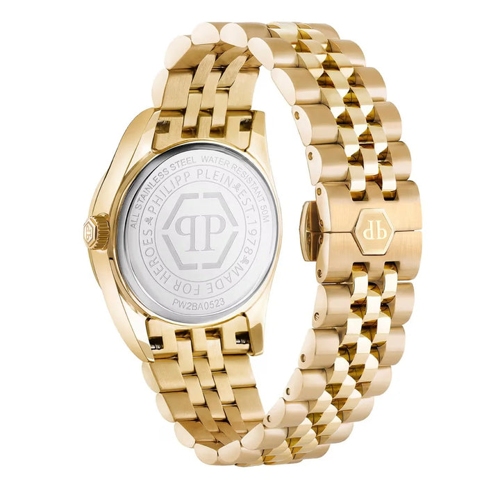 Philipp Plein Street Couture Women 38mm Quartz Gold Dial Gold Stainless Steel Watch PW2BA0523