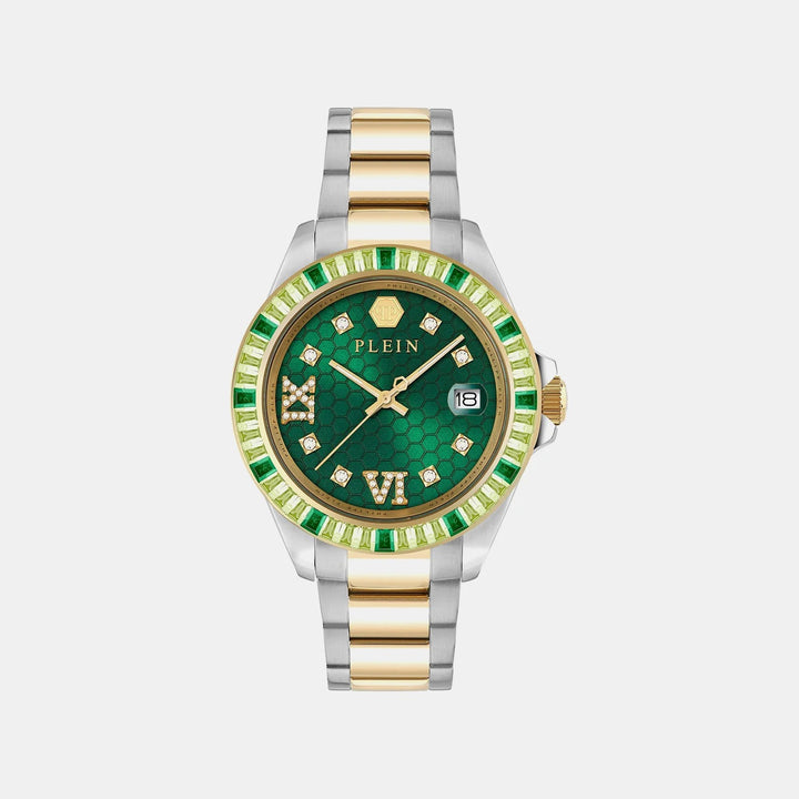 Philipp Plein Lady Empire Women 39mm Quartz Green Dial Dual Tone Stainless Steel Watch PW2FA0225