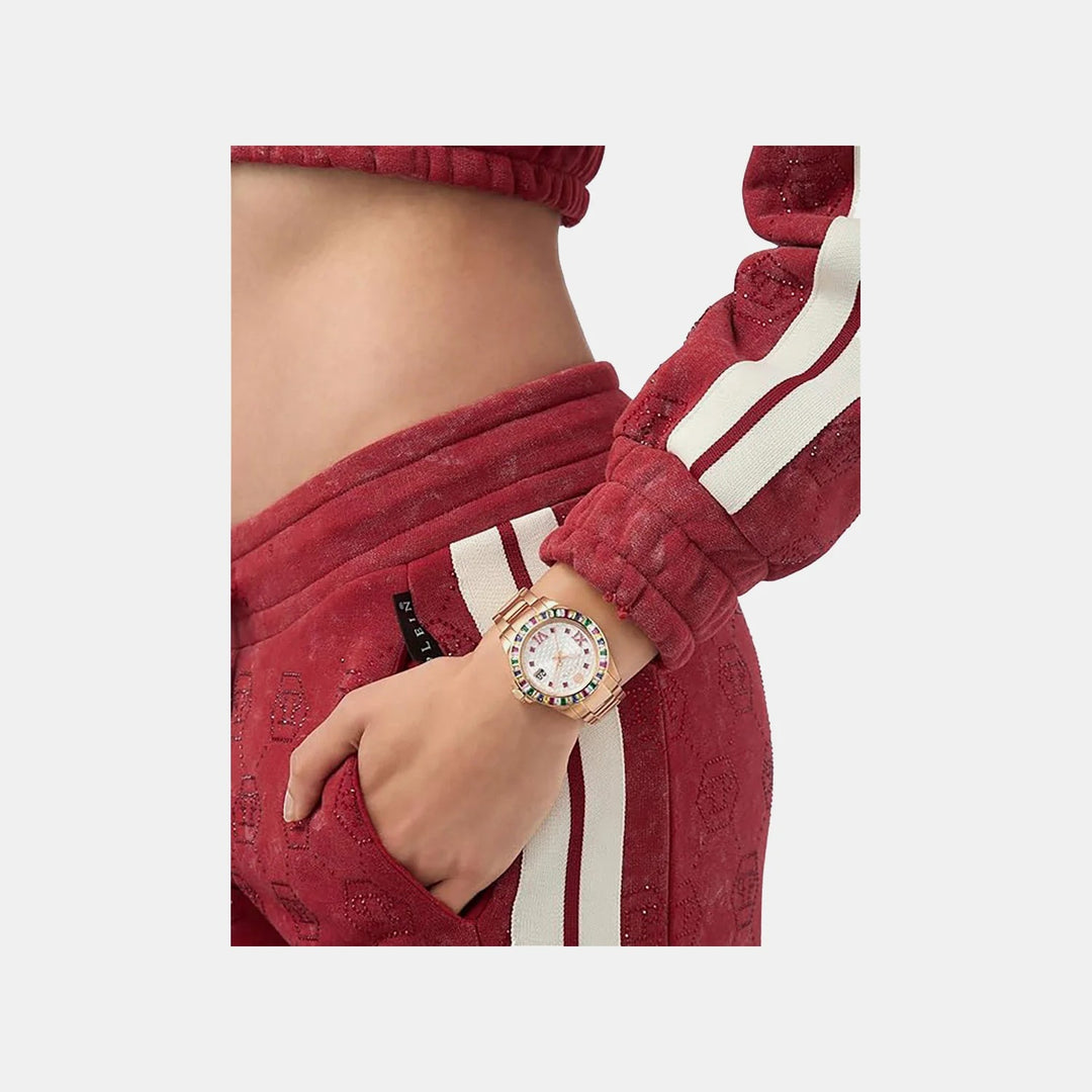 Philipp Plein Lady Empire Women 39mm Quartz White Dial Rose Gold Stainless Steel Watch PW2FA0425