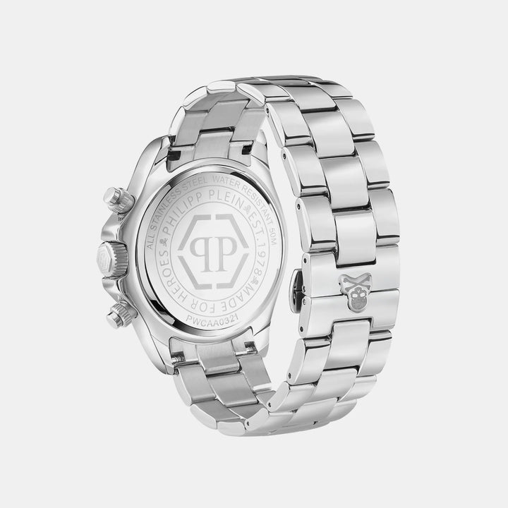 Philipp Plein Nobile Men 43mm Quartz White Dial Silver Stainless Steel Bracelet Watch PWCAA0321