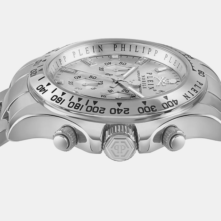 Philipp Plein Nobile Men 43mm Quartz White Dial Silver Stainless Steel Bracelet Watch PWCAA0321